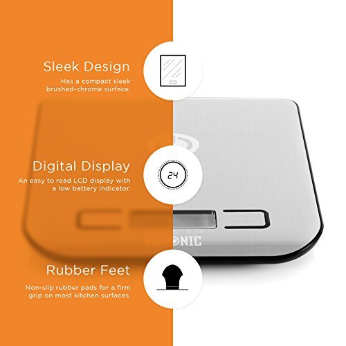 Duronic Kitchen Scales KS1007 for Baking Postal Parcel Weigh 10KG Capacity| Silver | Tare | 1g Precision