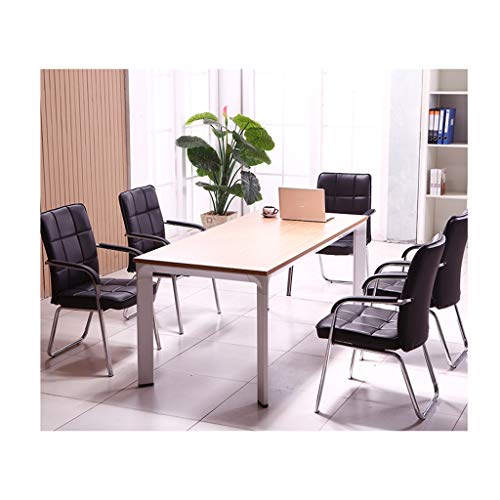 N/A Classic Leather Office Desk Guest Chair with Metal Frame, Comfortable and Breathable, Black