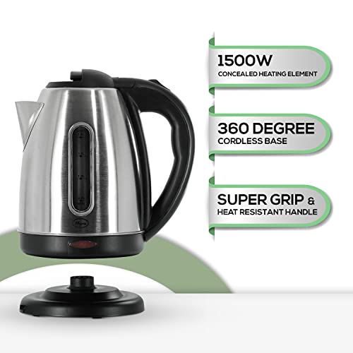 NYRA Electric Kettle, Stainless Steel Cordless Kettles 1.8L Auto Shut-Off, Boil Dry Protection,1500w Fast Boil Hot Water Dispenser Kettle for tea