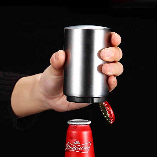Beer Bottle Opener with Magnet,Stainless Steel Automatic Bottle Opener with Magnetic Cap Catcher