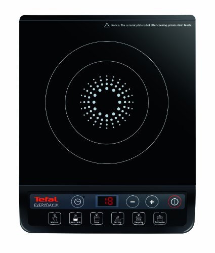 Tefal Everyday Induction Portable Hob, integrated timer, 6 pre-set functions, 9 power levels from 450W to 2100W, Black, IH201840, 13.46 x 10.87 x