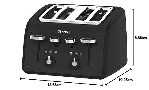 Tefal TF700N40 Toaster, Retra, 4 Slice, 1700 W, Black
