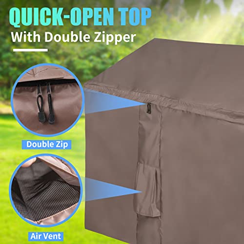 OZKURT Waterproof Garden Shed Cover, Outdoor Storage Box Covers with Quick-Opening Slope Top, Compatible with Keter Store It Out Series, 420D Oxf
