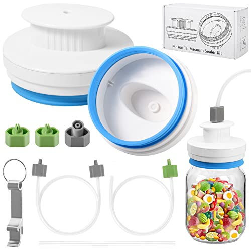 Jar Sealer Kits for FoodSaver Vacuum Sealer - Upgrade Canning Sealer Set with Hoses for Mason Jars with Regular and Wide Mouth, Additional Connec
