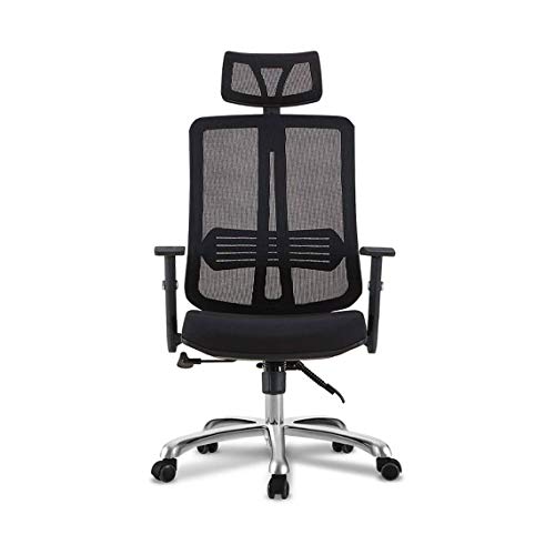 ZCMEB Mesh Office Chair Ergonomic Office Chair Computer Desk Chair, Mesh Seat and Back, Wide Headrest, Adjustable Lumbar Support