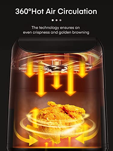 HOUSNAT Air Fryer, 1700W 5.5L Large Air Fryer Oven for Family, Presets to Bake, Roast, Reheat, LED One Touch Screen, Timer & Adjustable Temperatu