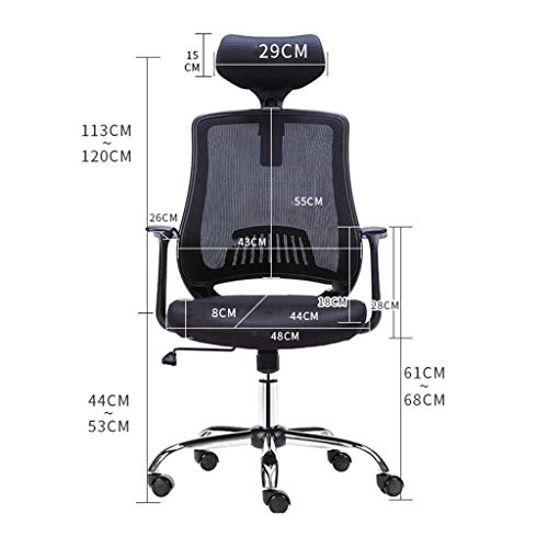 n/a Ergonomic Office Chair with Adjustable Headrest, Armrest and Lumbar Support - High Back Mesh Office Chair with Thick Seat Cushion - Reclining