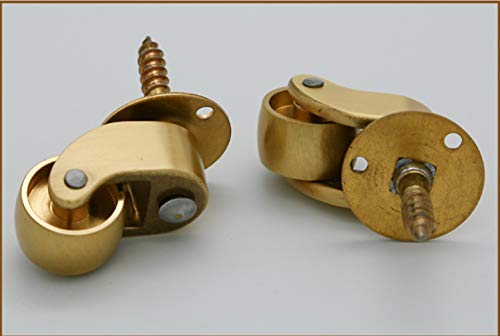 SKOAJAS Plate Casters Brass Universal Furniture Casters, Solid Brass Castors,360 Degree Rotating Swivel Casters,Load Capacity 75kg,with Mounting