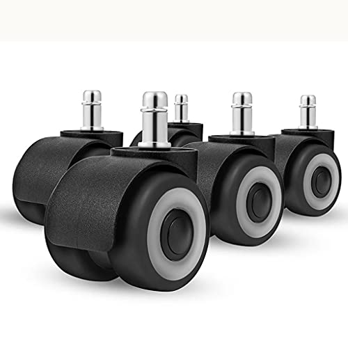 TWDYC 5 PCS Universal Mute Chair Wheel 2" Office Chair Caster Replacement Casters Rubber Soft Safe Roller Furniture Wheels