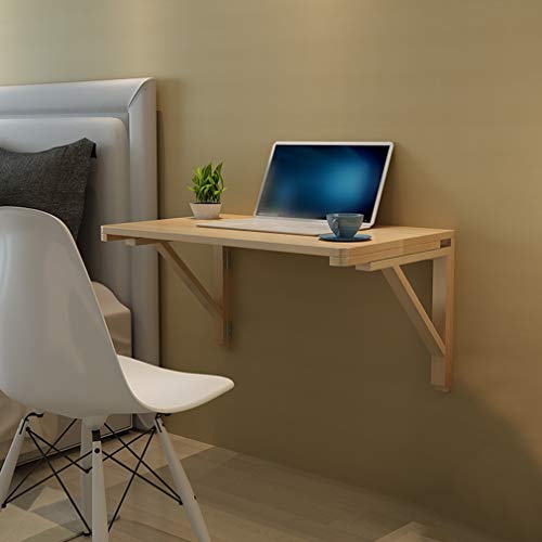 LUNEZY Solid Pine Wood Wall-Mounted Table,Floating Dining Table,Folding Computer Desk,Multi-Function Study Table,14 Sizes,for Workbench,Kitchen,L