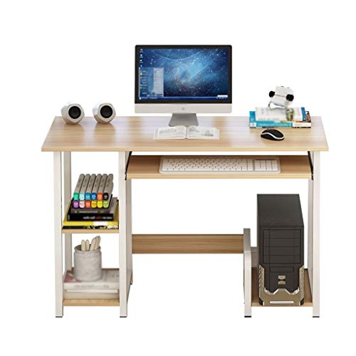 N/A Home Laptop Notebook Computer Desk, Computer Desk with Sliding Keyboard Tray Shelf and Lockers Home Office Furniture