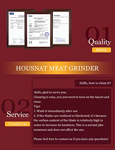 Electric Meat Mincer Grinder, Stainless Steel, 3 in 1 Meat Grinder & Sausage Stuffer & Kubbe Kit Included, Powerful 2000W Max Copper Motor