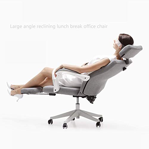 MU Computer Chair,Fabric Home Study Chair Boss Swivel Chair Ergonomic Chair Office Chair Multi-Angle Reclining Reclining Load-Bearing 400Kg,Gray,