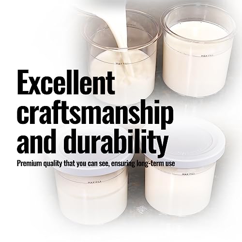 HELAJOY 4 Pack Ice Cream Pints Cups, 16oz, Compatible with Ninja Creami Ice Cream Maker NC299AMZ & NC300 Series, BPA-Free & Dishwasher Safe, with
