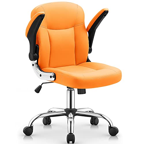 WALNUT Home Office Chairs Leather Offce Chair with Wheels Swivel Rolling Chair