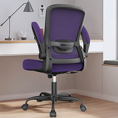 Office Chair, Ergonomic Desk Chair with Adjustable Lumbar Support, High Back Mesh Computer Chair with Flip-up Armrests-BIFMA Passed Task Chairs,