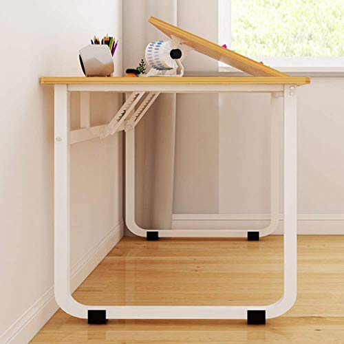 NXYJD Portable Folding Computer Desk Table Foldable Student Writing Desk Laptop Folding Desk with Adjustable Legs for Small Space Home Office Sch