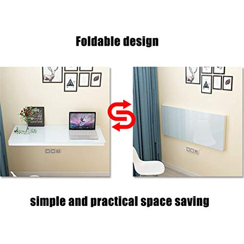 MYYINGELE Wall Mounted Drop Leaf Table, Folding Wall computer desk, Collapsible floating workbench For home, office, garage, RV, Boat, Black, 60