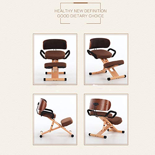 WALNUT Ergonomic Kneeling Chair Stool Wood Office Posture Support Furniture Ergonomic Wooden Chair Balancing Body Back Pain Knee Stool (Color : B
