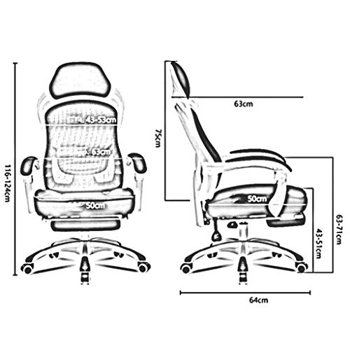 XYZMDJ Office Chair - High Back Executive Office Chair Ergonomic Home Office Chair Managerial Bonded Leather Chair Thick Cushion Support