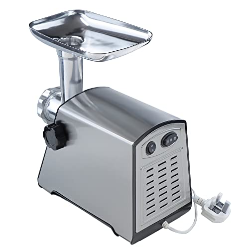 BenRich Electric Meat Mincer Grinder and Sausage Maker, 2800 Watt Powerful Copper Motor Meat Mincer Machine Stainless Steel Body - Sliver