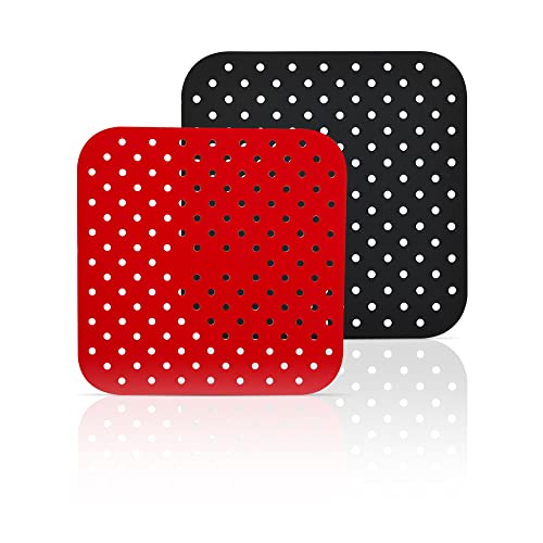 Ghous Trading Limited | Air Fryer Silicon Liner, Reusable Heat Resistant Tray, BPA Free Perforated Mats, Non-Stick Air Fryer Accessory for cookin
