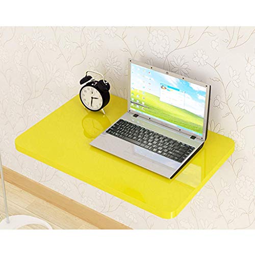 MYYINGELE Foldable Wall Mounted Laptop Table Fold Down Dining Table for Small Space Wood Home Office Computer Desk, Black, 80 * 40cm/31 * 16in