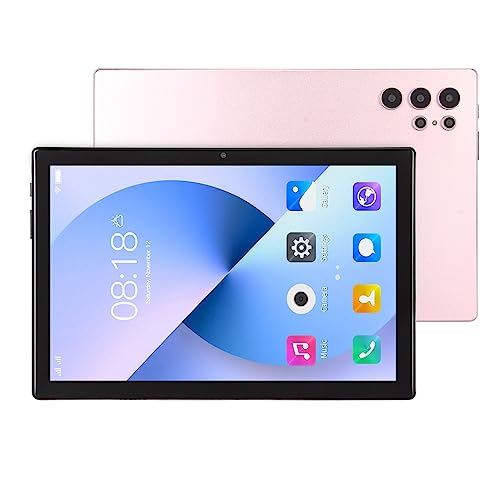 Airshi HD Tablet, Dual SIM Card 100-240V UK Plug 8 24MP Dual Camera 128GB ROM Glonass 5G Tablet for Work (Silver Grey)