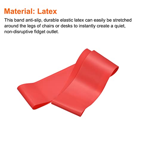 MECCANIXITY Anti Slip Feature Chair Bands, Flexible Seating Elastic Latex Bands for Home Office, Half Fold Length 250mm, Thickness 0.5mm, Red Pac
