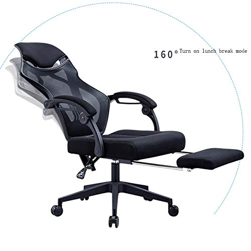 SLNFXC Ergonomic Mesh Office Chair High Back Computer Chair Desk Chair Mesh Chair with Thick Cushion Soft Adjustable (Color : Argento)