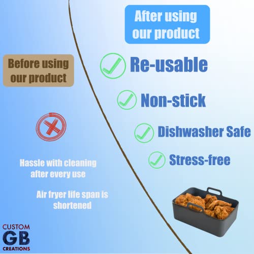 Silicone Air Fryer Liners for Ninja Air Fryer Dual, Ninja Air Fryer Accessories, Reusable Air Fryer Silicone Liner, 7.6l Airfryer Liners, Airfrye