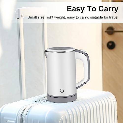 Electric Kettle, 800ML Travel Kettle Lightweight Small Kettle,5 Minutes Fast Boiling, Cordless Portable Kettle, Mini Camping Kettle,Stainless Ste