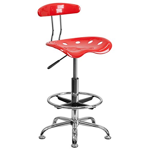 Flash Furniture Drafting Stool, Metal, White, 50.8 x 43.82 x 104.14 cm