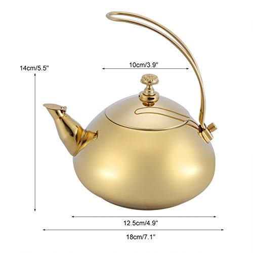 Electric Classical Teakettle - 1.5L Stainless Steel Teapot Electric Tea Kettle Fast Water Heating Cooking Pot (Golden)