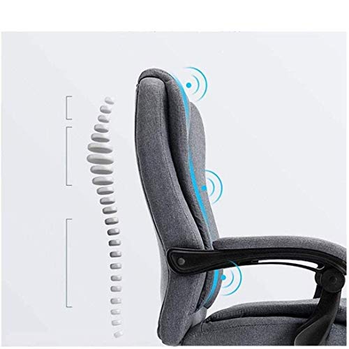 WALNUT Ergonomic Office Recliner Chair with Lumbar Support Modern Simple Leisure Chair Study Chair Fabric Office Chair Bow Chair (Color : Black)