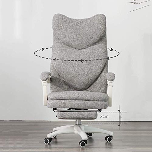 n/a High-Back Executive Swivel Office Desk Chair with Ribbed Upholstery - White, Lumbar Support, Modern Style, Certified