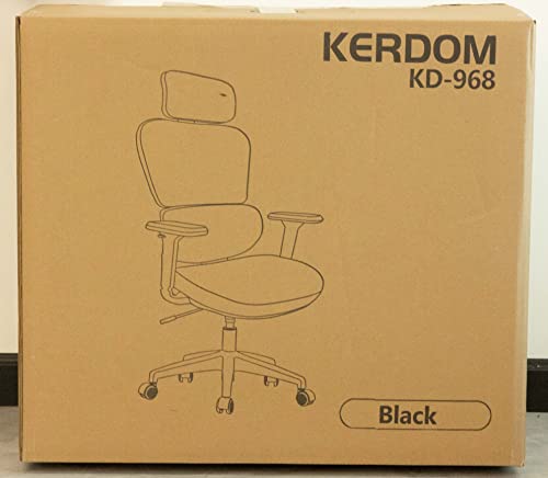 KERDOM Ergonomic Office Chair High Back Desk Chair Breathable Mesh Computer Chair with Adjustable Headrest and 3D Armrest 968