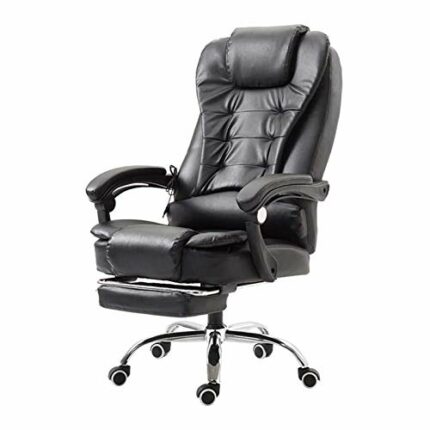 ZXNRTU Relax Comfortably Safe Office Chair Leather High Back Ergonomic High Adjustable Gaming Chairs with Footrest and Armrest Home Office Desk C