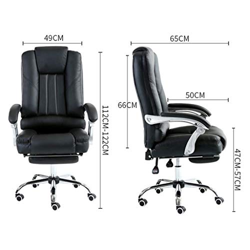 MU Gaming Chair,Boss Office Chair Comfortable Long-Seat Home Swivel Chair Backrest Student Chair 145 ° Back Reclining Load 250Kg,Black,65 * 65 *