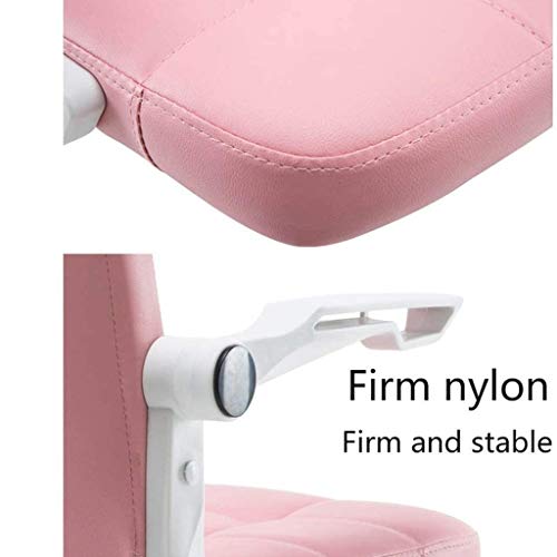 SCDBGY ygqbgy Pink Pulley Office Chair,with Wheels Armrests Modern PU Leather Office Chair Midback Home Computer