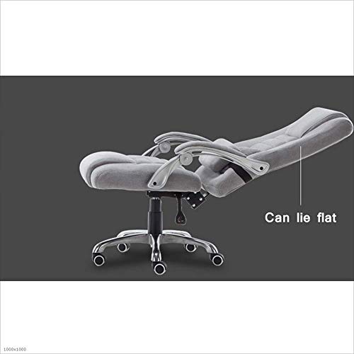 LZQDM Classic Leather-Padded Mid-Back Office Desk Chair with Armrest - Gray