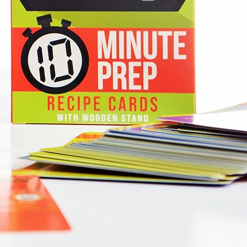 Boxer Gifts Easy Eats Cards-52 Delicious and Quick 10 Minute Prep Air Fryer Recipes for Beginners | Cookbook in Card Format with Wooden Stand, Ca