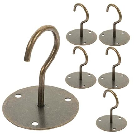 PRETYZOOM 1 Set Plant Hook Ceiling Wall Mount Hook Ceiling Plate Hook Wall Mount Lanterns Hanger Ceiling Anchor Hooks Hanging Bird feeders Hook R