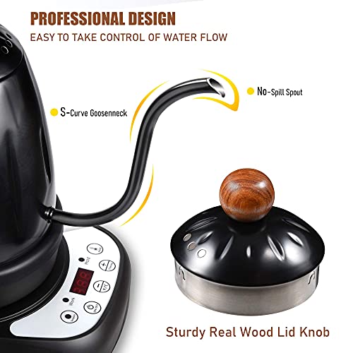 Diguo Variable Temperature Digital Electric Gooseneck Kettle, Pour Over Coffee, Hand Drip Kettle Narrow Spout Premium Stainless Steel Tea Kettle,
