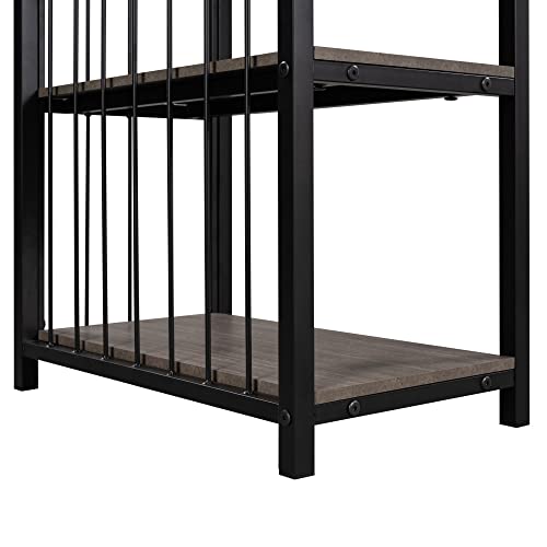 N/A 55" Laptop Desk Writing Desk with 2 Storage Shelves Left or Right Metal Frame Home Office Computer Desk (Color : A)