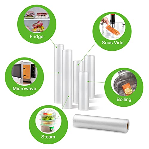 Vacuum Food Sealer Bags Rolls - 6 Roll 15|2x20|2x25|28 x300cm BPA Free Durable Vacuum Food Bags,Puncture Prevention Great for Food Storage and So