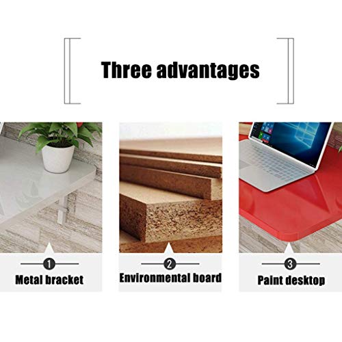 SKOAJAS Workspace Organizer Folding Table, Wall-Mounted Table Kitchen Wood Dining Tables Kitchen Multi-use Computer Laptop Desk Space Saving for