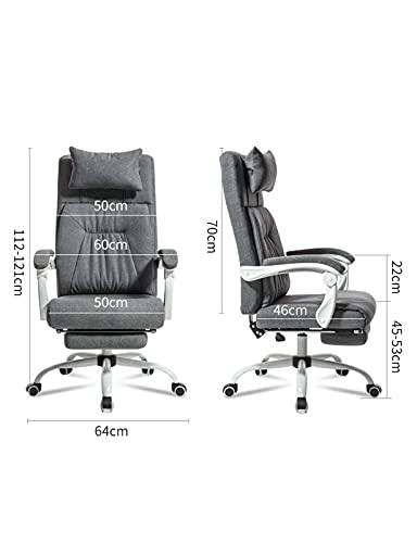 NMDCDH Study Room Desk Chair with Adjustable Footrest, PC Computer Desk Office Chair with Headrest Back Support for Home Women, Men