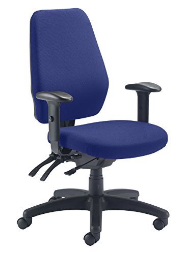 Office Hippo 24-Hour High Back Office Chair, Orthopaedic Design Chair with Adjustable Arms, Ratchet Back and Tilt, Moulded Seat & Back, 5 Year Co