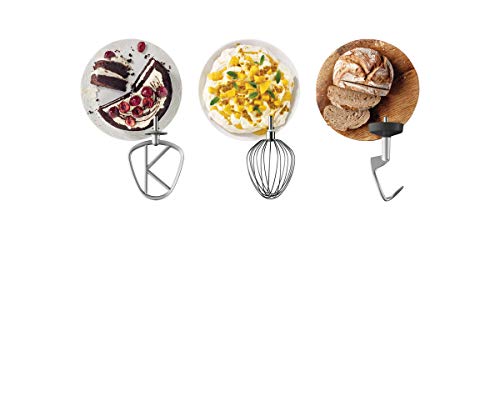 Kenwood Stand Mixer for Baking, Stylish Food Mixer, with K-beater, Dough Hook, Whisk and 6.7L Bowl, 1200W, KVL4100W, White